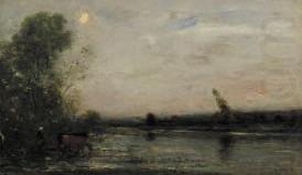 Rivier bij avond, Charles-Francois Daubigny